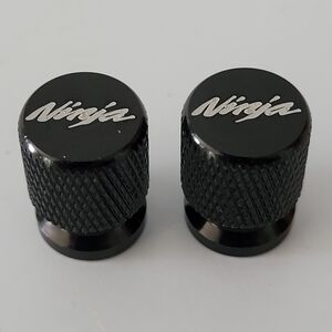 (2) NINJA Tire Valve Stem Cover Cap Plugs For Kawasaki Ninja 250 300 400 650. En